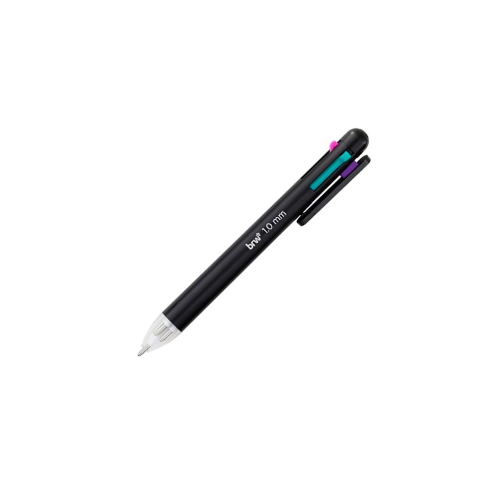 Caneta Esf. 1.0 Retratil 4 Cores Neon Ref...