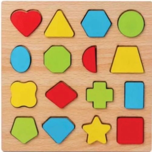 Jogo Educ.Encaixe Divert. MDF Formas Sortido
