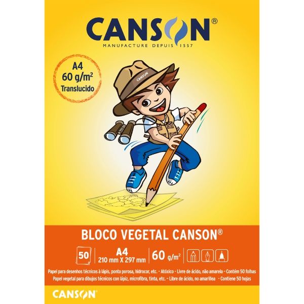 Bloco Vegetal Escolar A4 60g 50F Ref.6666...