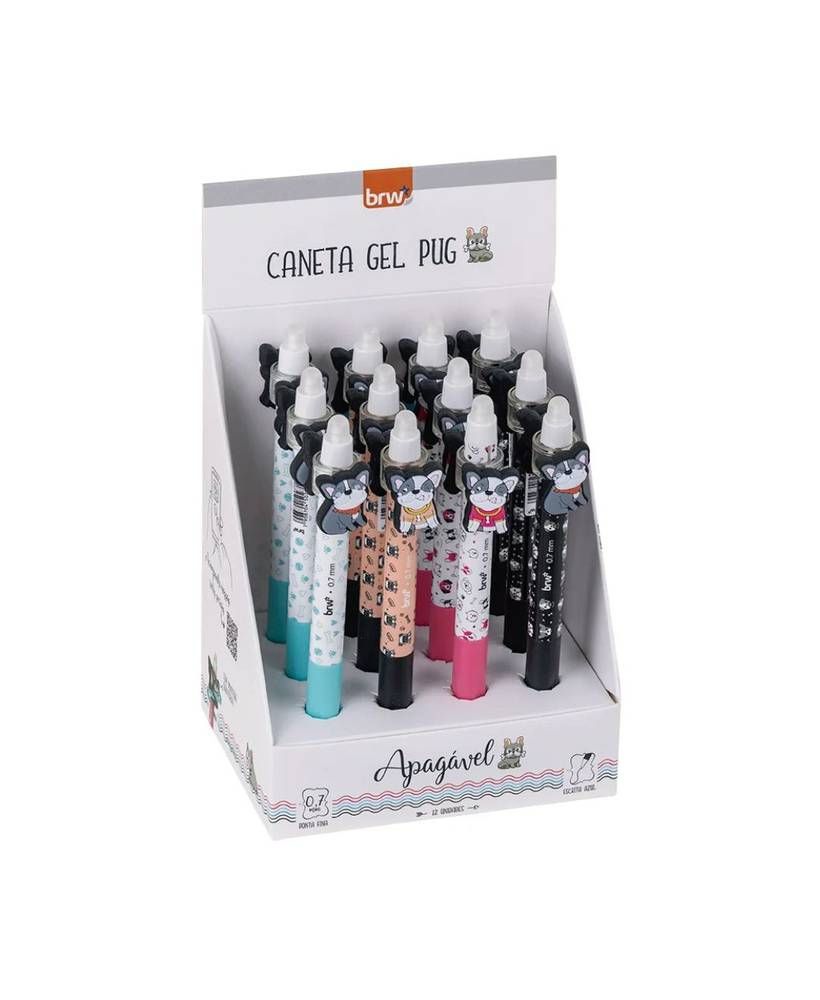 Caneta 0.7 Gel Apagável Pug Ref.CA0219 Azul