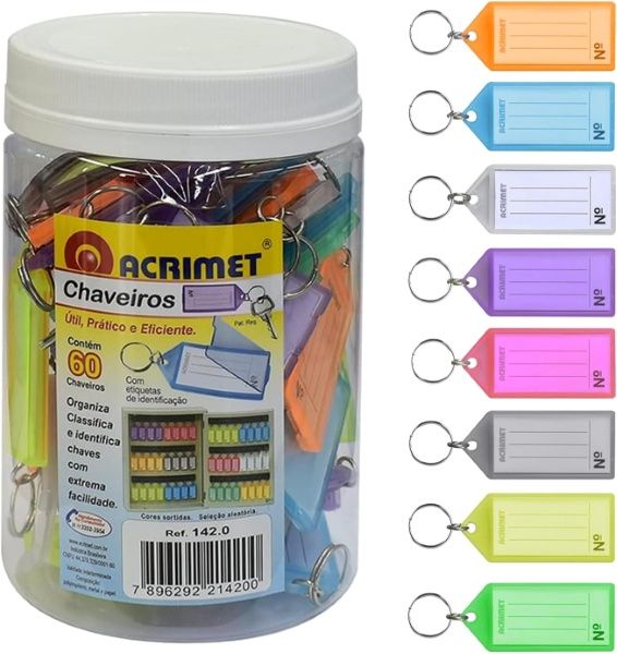 Chaveiro c/Etiqueta de Ident. c/120un Ref...