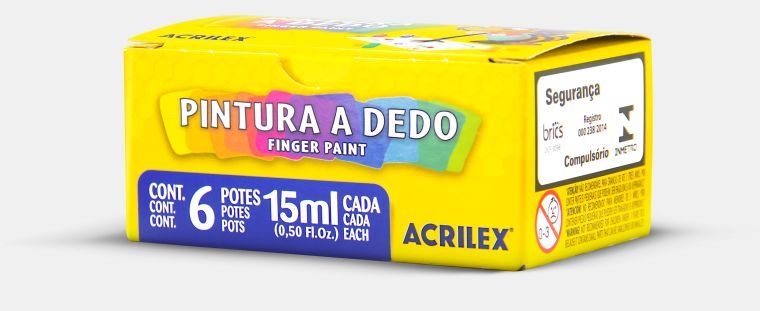 Tinta p/ Pintura a Dedo c/6 cores Ref.11315