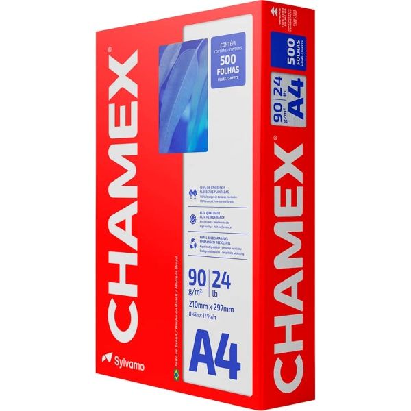 Papel Sulf. A4 90g/m² 500F Branco Chamex