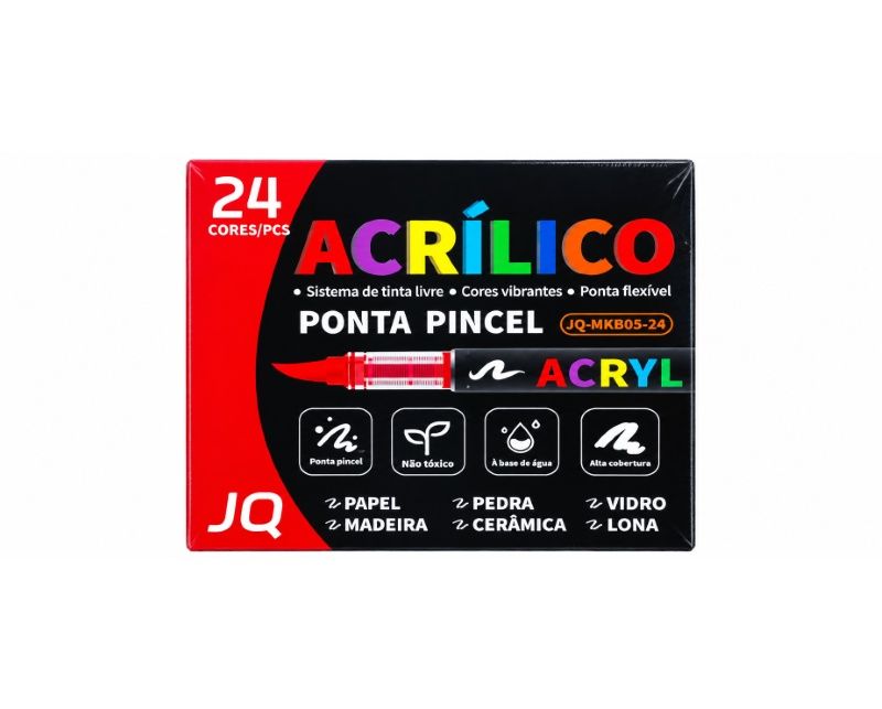 Caneta Acrilica Perman. c/24 Cor Ref.JQ-M...