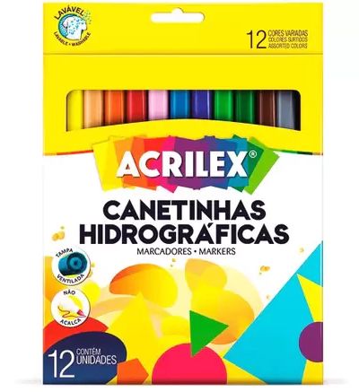 Pincel Hidrografico Fino 12 Cores Ref.06902