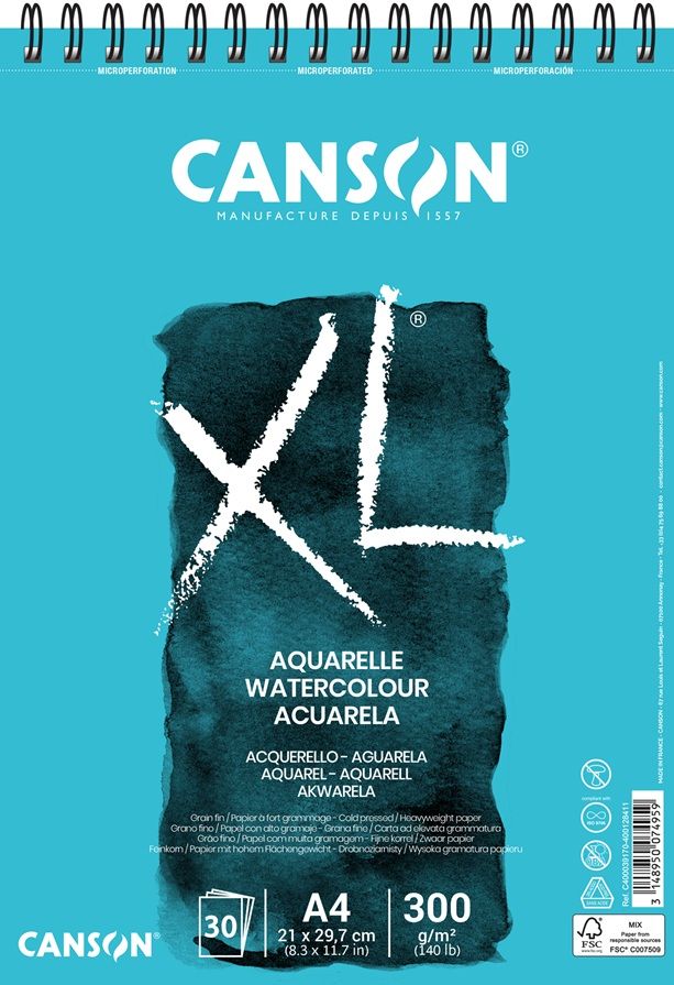 Caderno XL Aquarelle A4 300g 30F Ref.6003...