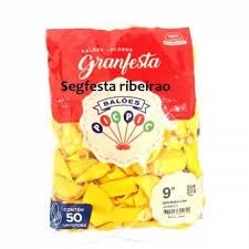 Balao Nº 9 Liso c/50 Un Amarelo