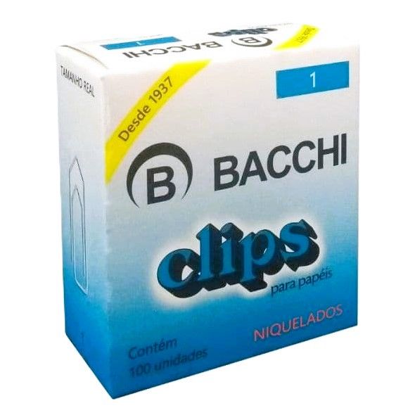 Clips Niquelado 1/0 c/100Un Bacchi