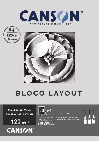 Bloco Layout Tec A4 120g 50Fl Ref.6666715...