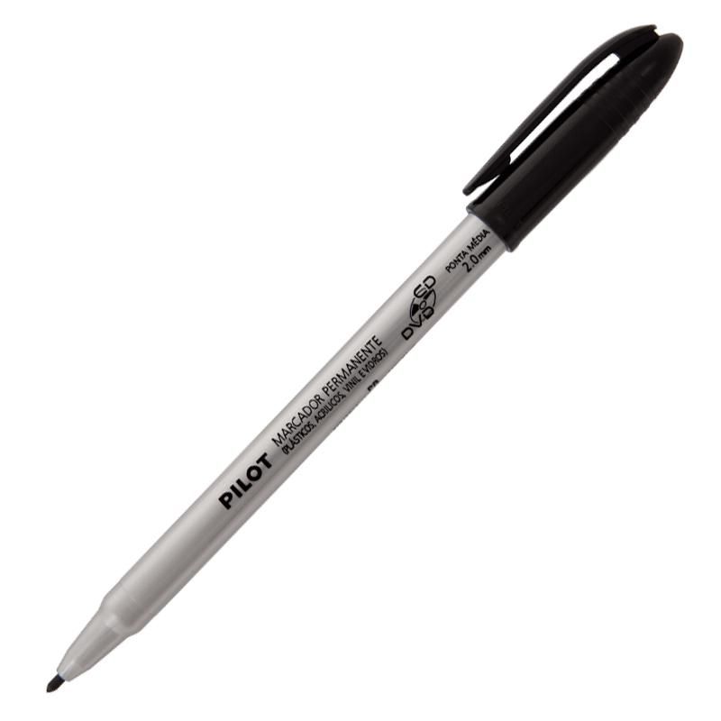 Pincel Marc. Perman. p/CD/DVD 2.0 Preto