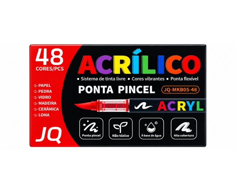 Caneta Acrilica Perman. c/48 Cor Ref.JQ-M...