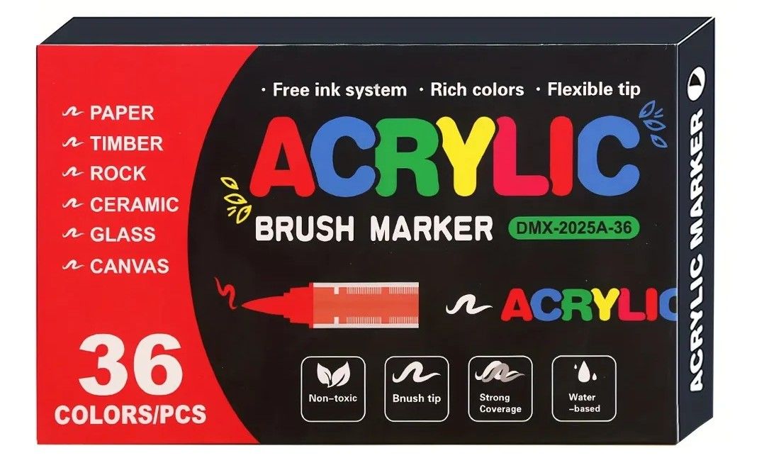 Caneta Acrilica Perman. c/36 Cor Ref.DMX-...