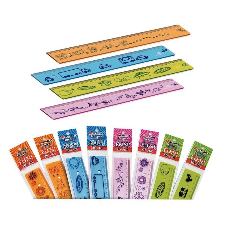 Régua Plástica 30cm Fun Sortida Ref. 585.0