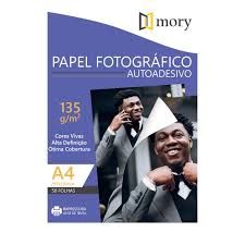 Papel Foto A4 135g 50F Adesivo Mory